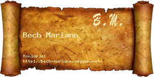 Bech Mariann névjegykártya